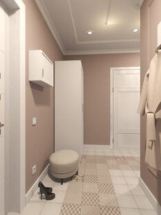 Фото № 3: Дизайн-проект прихожей 28.0  м² стиль Современная классика для ЖК Переделкино Ближнее