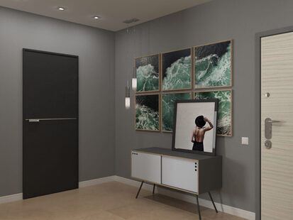 Фото № 2: Дизайн-проект прихожей 6.8  м² стиль Минимализм для ЖК Серебряные звоны-2