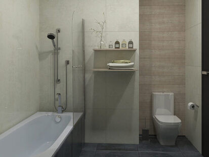 Фото № 2: Дизайн-проект совмещенного санузла 3.5  м² стиль Минимализм для ЖК Серебряные звоны-2