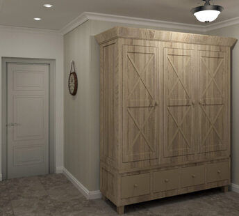 Фото № 1: Дизайн-проект спальни 11.9  м² стиль Прованс для ЖК Серебряные звоны-2