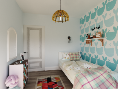 Фото № 1: Дизайн-проект детской 13.2  м² Скандинавский стиль для ЖК Серебряные звоны-2