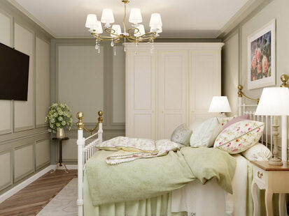 Фото № 3: Дизайн-проект двухкомнатной квартиры 44.5  м² стиль Прованс для ЖК Серебряные звоны-2