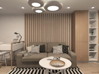 Фото № 2: Дизайн-проект двухкомнатной квартиры 48.7  м² Скандинавский стиль для ЖК Серебряные звоны-2