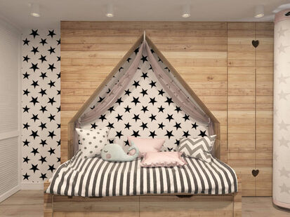 Фото № 4: Дизайн-проект двухкомнатной квартиры 48.7  м² Скандинавский стиль для ЖК Серебряные звоны-2