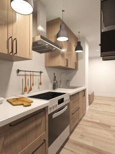 Фото № 6: Дизайн-проект двухкомнатной квартиры 48.7  м² Скандинавский стиль для ЖК Серебряные звоны-2