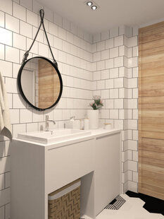 Фото № 5: Дизайн-проект двухкомнатной квартиры 48.7  м² Скандинавский стиль для ЖК Серебряные звоны-2