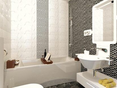 Фото № 2: Дизайн-проект совмещенного санузла 4.8  м² стиль Поп-арт для ЖК Серебряные звоны-2