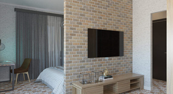 ЖК "Фрегат 2": готовый дизайн проект в стиле "Лофт". Площадь 42.6 м² - фото №4