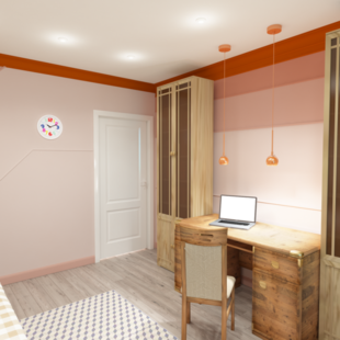 Фото № 2: Дизайн-проект детской 13.7  м² стиль Контемпорари для ЖК Южный квартал