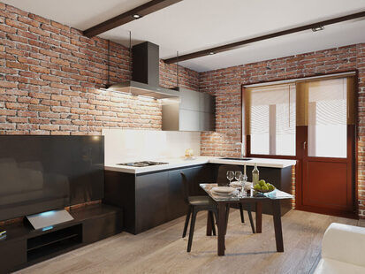 Фото № 1: Дизайн-проект квартиры-студии 26.9  м² стиль Лофт для ЖК Сурская ривьера