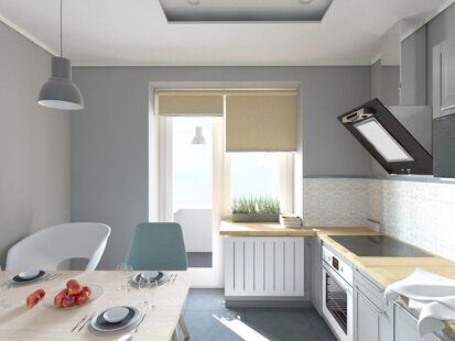 Фото № 1: Дизайн-проект трехкомнатной квартиры 74.6  м² стиль Контемпорари для ЖК Соседи 2