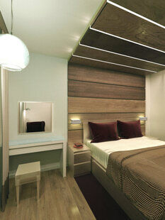 Фото № 4: Дизайн-проект трехкомнатной квартиры 74.6  м² стиль Контемпорари для ЖК Соседи 2