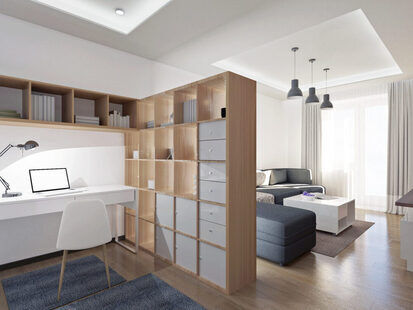 Фото № 5: Дизайн-проект трехкомнатной квартиры 74.6  м² стиль Контемпорари для ЖК Соседи 2