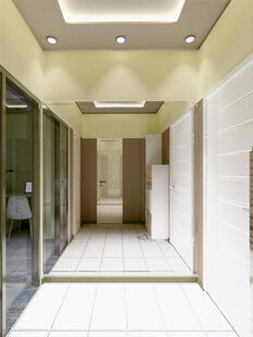 Фото № 5: Дизайн-проект однокомнатной квартиры 42.8  м² стиль Фьюжн для ЖК Петровский Квартал