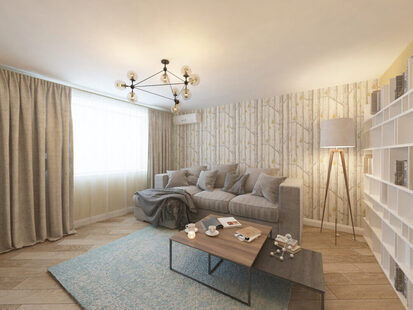 Фото № 1: Дизайн-проект двухкомнатной квартиры 63.5  м² стиль Модернизм для ЖК Новый город