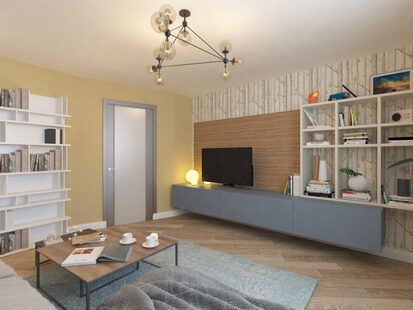 Фото № 5: Дизайн-проект двухкомнатной квартиры 63.5  м² стиль Модернизм для ЖК Новый город