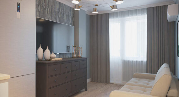 ЖК "PLAZA": готовый дизайн проект в стиле "Скандинавский". Площадь 24.2 м² - фото №1