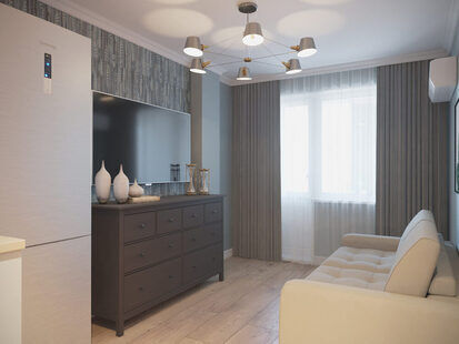 Фото № 1: Дизайн-проект квартиры-студии 24.2  м² Скандинавский стиль для ЖК PLAZA