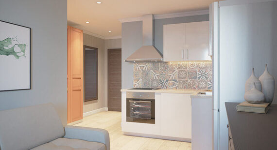 ЖК "PLAZA": готовый дизайн проект в стиле "Скандинавский". Площадь 24.2 м² - фото №5