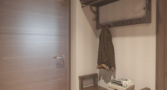 ЖК "PLAZA": готовый дизайн проект в стиле "Скандинавский". Площадь 24.2 м² - фото №2