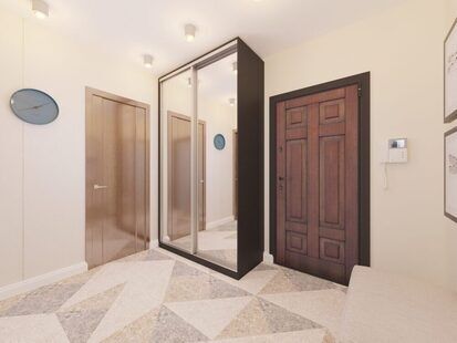 Фото № 6: Дизайн-проект двухкомнатной квартиры 57.4  м² Скандинавский стиль для ЖК Фрегат 2