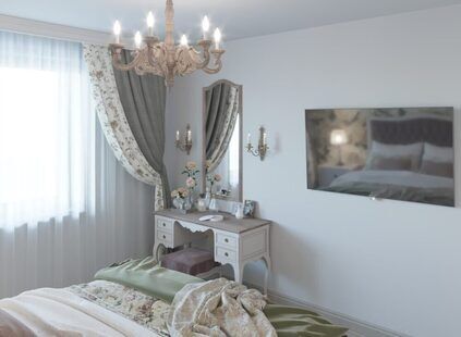 Фото № 4: Дизайн-проект двухкомнатной квартиры 56.3  м² стиль Прованс для ЖК Каскад