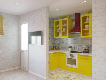 Фото № 4: Дизайн-проект двухкомнатной квартиры 41.7  м² стиль Поп-арт для ЖК Фрегат 2