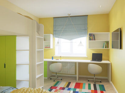 Фото № 5: Дизайн-проект двухкомнатной квартиры 41.7  м² стиль Поп-арт для ЖК Фрегат 2