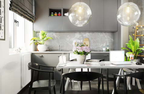 Фото № 1: Дизайн-проект кухни 11.6  м² стиль Модернизм для ЖК Петровский Квартал