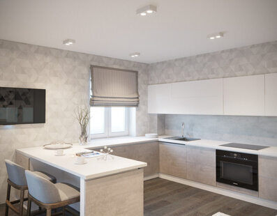 Фото № 2: Дизайн-проект двухкомнатной квартиры 51.5  м² стиль Минимализм для ЖК Аквамарин