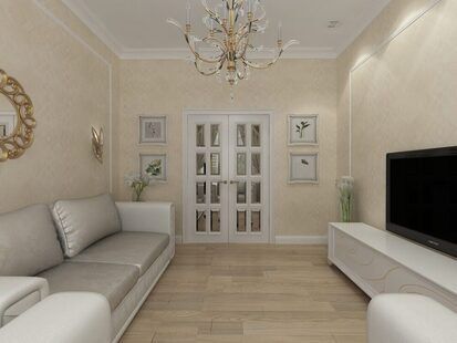 Фото № 4: Дизайн-проект двухкомнатной квартиры 60.5  м² стиль Классика для ЖК Родной город. Октябрьское поле