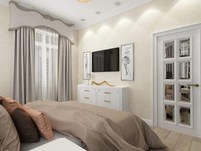 Фото № 2: Дизайн-проект двухкомнатной квартиры 60.5  м² стиль Классика для ЖК Родной город. Октябрьское поле