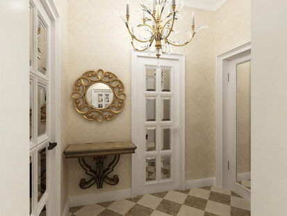 Фото № 5: Дизайн-проект двухкомнатной квартиры 60.5  м² стиль Классика для ЖК Родной город. Октябрьское поле