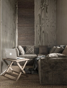 Фото № 2: Дизайн-проект квартиры-студии 28.0  м² Этнический стиль для ЖК Петровский Квартал