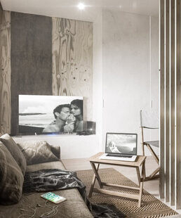 Фото № 1: Дизайн-проект квартиры-студии 28.0  м² Этнический стиль для ЖК Петровский Квартал