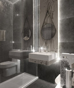 Фото № 6: Дизайн-проект квартиры-студии 28.0  м² Этнический стиль для ЖК Петровский Квартал