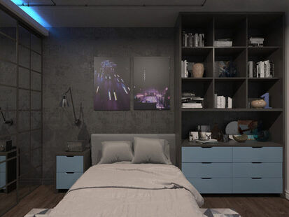 Фото № 1: Дизайн-проект трехкомнатной квартиры 91.8  м² стиль Модернизм для ЖК Авиатор