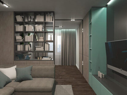 Фото № 6: Дизайн-проект трехкомнатной квартиры 91.8  м² стиль Модернизм для ЖК Авиатор