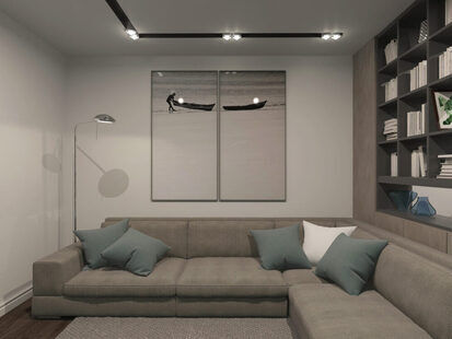 Фото № 2: Дизайн-проект трехкомнатной квартиры 91.8  м² стиль Модернизм для ЖК Авиатор