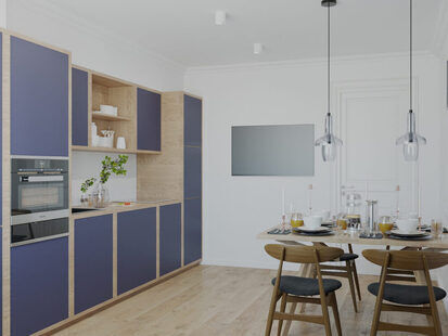 Фото № 5: Дизайн-проект однокомнатной квартиры 45.1  м² Скандинавский стиль для ЖК Новый город