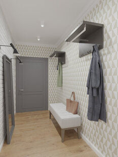 Фото № 6: Дизайн-проект однокомнатной квартиры 45.1  м² Скандинавский стиль для ЖК Новый город