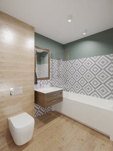 Фото № 2: Дизайн-проект однокомнатной квартиры 45.1  м² Скандинавский стиль для ЖК Новый город