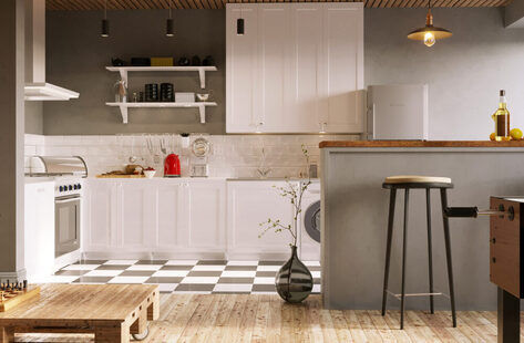 Фото № 1: Дизайн-проект квартиры-студии 27.5  м² стиль Модернизм для ЖК Фрегат 2