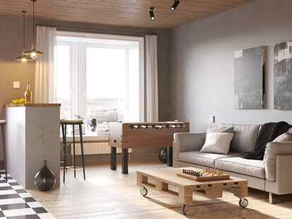 Фото № 2: Дизайн-проект квартиры-студии 27.5  м² стиль Модернизм для ЖК Фрегат 2