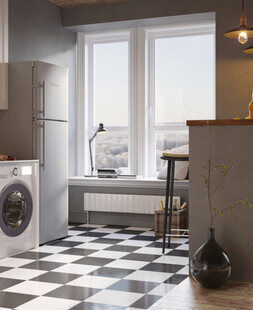 Фото № 3: Дизайн-проект квартиры-студии 27.5  м² стиль Модернизм для ЖК Фрегат 2