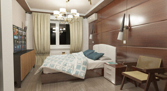 ЖК "Алые паруса": готовый дизайн проект в стиле "Скандинавский". Площадь 33.0 м² - фото №1