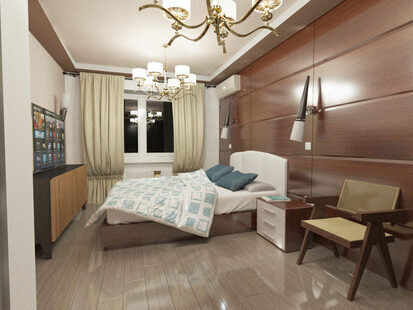 Фото № 1: Дизайн-проект однокомнатной квартиры 33.0  м² Скандинавский стиль для ЖК Алые паруса