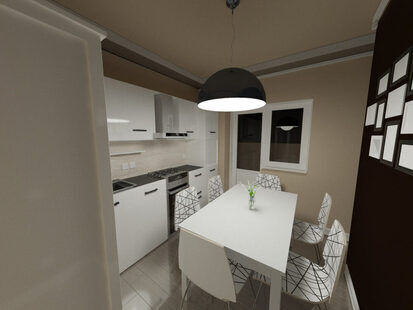 Фото № 5: Дизайн-проект однокомнатной квартиры 33.0  м² Скандинавский стиль для ЖК Алые паруса