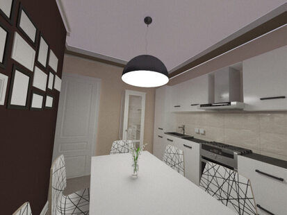 Фото № 3: Дизайн-проект однокомнатной квартиры 33.0  м² Скандинавский стиль для ЖК Алые паруса