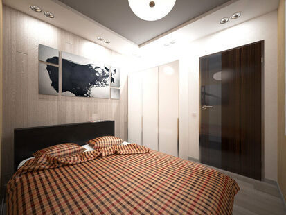 Фото № 2: Дизайн-проект спальни 16.9  м² стиль Лофт для ЖК Алые паруса